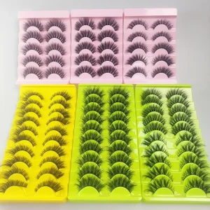 Strip Eyelashes Bulk Strip Eyelashes High Quality Faux Mink 10 Pairs Strip Kits with Custom logo