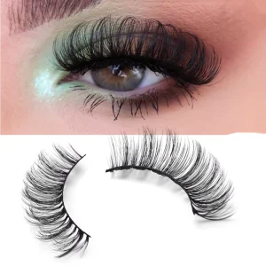 Strip Faux Mink Eyelash Russian 3D D Curl 15mm 20 mm Clear Lashes with Packaging