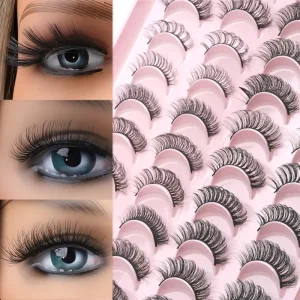 Strip Full Fluffy Lashes Styles Strip 15 18mm Natural Long 14 Pairs False Eyelashes