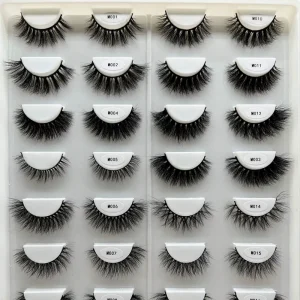 Strip Lashes 15mm Fluffy Mink Eyelash Wispy Fluffy False Eyelashes Private Label Natural False Eyelashes