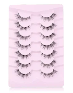 Strip Lashes Gradient Length Natural Dramatic Ombre Effect Cruelty Free Reusable False Eyelashes Synthetic Hair