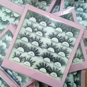 Strips Lashes Book Pink Lash Box with Eyelashes Custom Logo