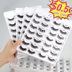 Style 3D Faux Mink Eyelashes 3d Fluffy Fake Lashes Mink Eyelashes Korean Premium Mink Full Strip Lashes