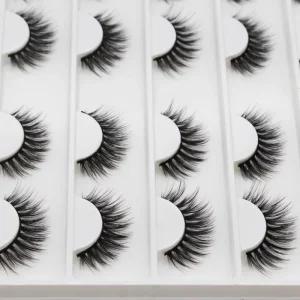 Sulv 3D Faux Mink Silk Fluffy False Eyelashes Handmade Full Strip Cat Eye Lashes Minimum Order 10 Pairs