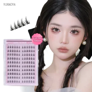 Sunflower Series Eyelash Extensions Glue Free Transparent Sexy Thick Natural Lazy Segmented False Eyelashes