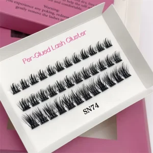 Sunland Stable Pre Bond Technology No Glue Needed Lashes With Logo Self Adhesive Cluster Lash Mix Curl Hand Made Lash Factory