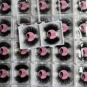 Super Cute Style Handmade Natural Eyelashes 3D Fluffy Mink Lashes 25mm Eyelash Vendor