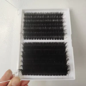 Super Fluffy Faux Mink 3D D Curl DIY Cluster Lash Kits Reusable PBT Material Lash Tray