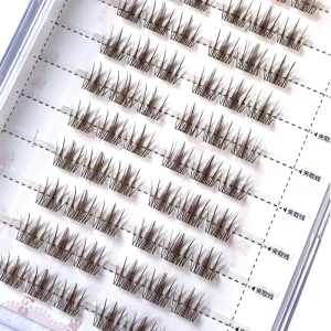 Super Fluffy Handmade Natural Soft Lashes Clusters Kit Custom Logo Style False Eyelashes 0.07mm Thickness Mix Length