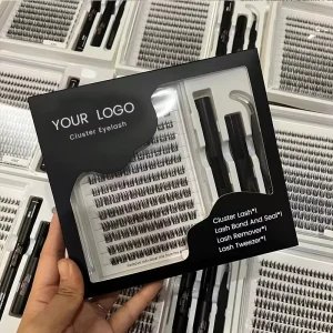 Super Natural No Need Glue Free Eyelash Cluster Extensions Pre Cut Segment Kit Individual Cluster Kit Fake Eyelashes