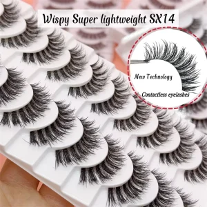Super Soft Lightweight Hollow False Lashes Faux Mink Eyelashes Private Label Eyelash Supplies