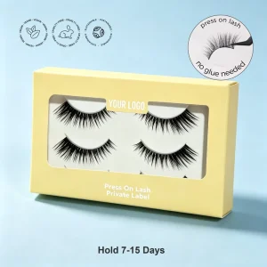 Super Soft and Thin Band False Eyelashes Fluffy Handmade Pre Glued Half Strip Lashes Press on Strip Lashes
