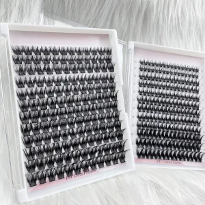 Superfine Band D Curl Ribbon Lashes Big Volume Eyelashes 12 Lines DIY Cluster Lashes 16mm 18mm Vegan Lashes