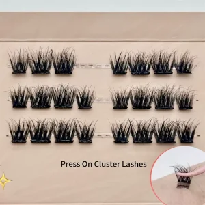 Superfine Band Eyelashes Clusters Segment Lash Self Adhesive DIY Lashes Extension Segmented C D Curl Mix Fan No Glue Diy Lash