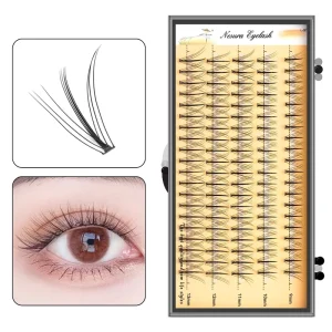 Swallowtail Natural False Eyelashes Segment Fishtail Hot Melt Cluster Lashes Curly Wispy Individual Lash Extensions