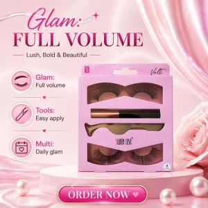 Sweet Rose 3 Pairs Wispy False Eyelashes Kit with Applicator Tweezer Soft Fluffy Strip Lashes for Daily Party Eye Beauty Makeup