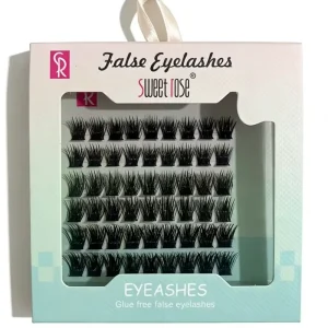 Sweet Rose B05 Semi Hand Made 6 Rows Hybrid Light Volume 3D Synthetic Hair False Eyelashes Cluster Pre Cut