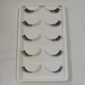 Syntetic Fiber half Faux Mink Eyelashes Private Label Synthetic Silk Lashes False Eyelashes Vendor