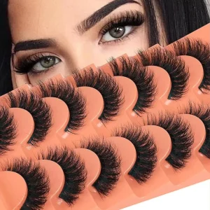 Synthetic Eyelashes for Lash Strips Natural D Look Extensions 17mm Wispy Crossed Cat Eye Reusable Self adhesive 3D Effect