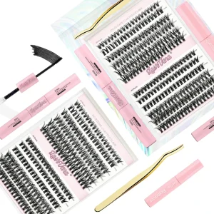 Synthetic Fiber 3D Cluster Pre cut Segment Lashes Wispy DIY Cruelty Free Natural Long Handmade 8 16mm Length Lash