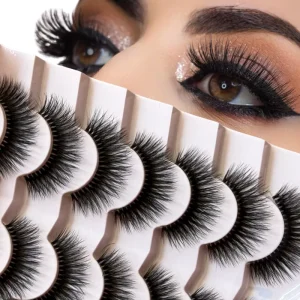 Synthetic Fiber Lashes 3D for Strip False Eyelashes OEM ODM Reusable Multi Pairs Cruelty Free Handmade Black Cotton