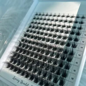 Synthetic Fiber Lashes Clusters Invisible Private Label Waterproof 3D Effect Handmade Eye Lashes Cluster Custom Logo