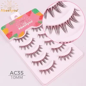 Synthetic Hair 6D Mink Lashes 11mm Multi Layer for Reusable Self Adhesive Glow Dark Handmade Strip Lash