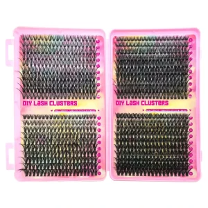 Synthetic Hair Cluster Lash Book Set 30P-60P 32 Rows Natural False Eyelashes Glue Dense Segment Lashes Black Color