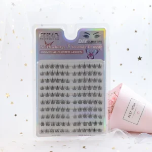 Synthetic Hair DIY Lash Extension Full Strip Eyelashes in Black Band Cluster Segment Crisscross Style 8mm-16mm Length