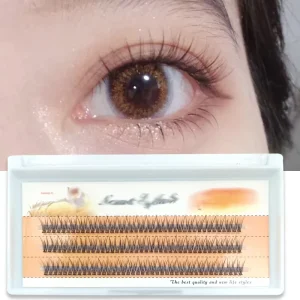 Synthetic Hair False Eyelash Segmented Hair Single Cluster Fishtail Dovetail Natural Cross Self Grafting 007 Natural