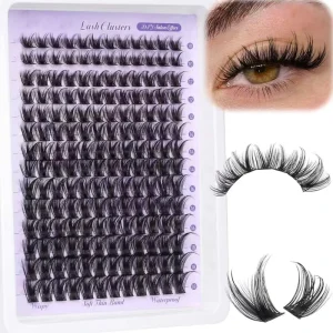 Synthetic Hair False Eyelash Set European American Middle Eastern Segmented