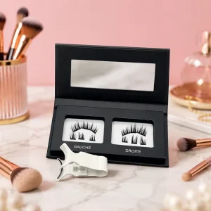 Synthetic Hair Handmade 0.03mm No Glue Needed Thick Long Magnetic Lashes Cluster Trays 3D Full Strip