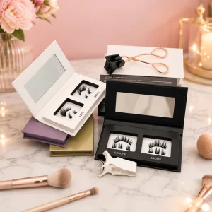 Synthetic Hair Handmade 0.03mm No Glue Needed Thick Long Magnetic Lashes Cluster Trays 3D Full Strip