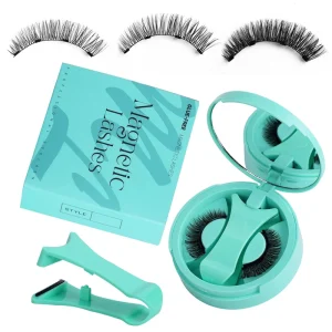 Synthetic Hair Handmade Magnetic Eyelashes with 4 Magnets Curl C D Natural Lightweight Reusable Water Resistant Travel