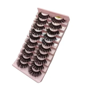 Synthetic Hair Handmade Reusable Cruelty Free 3D Natural Long Strip Lashes Black Cotton Band 0.05 0.07mm Eyelash