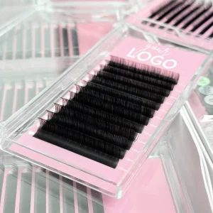 Synthetic Hair Lash Extensions Tray 0.02 0.03 0.05 Premium 22mm 25mm Eyelash Extension Trays Matte Black Volume Lash