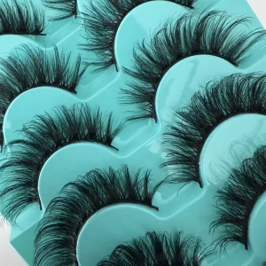 Synthetic Hair Lashes Full Strip 3D Handmade Fluffy Volume False Eyelashes D Curl Lashes