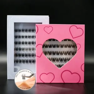 Synthetic Hair Manga 100% Handmade DIY Press on Lashes Self Adhesive Cluster Lashes Cruelty Free Glossy Eyelash Extensions