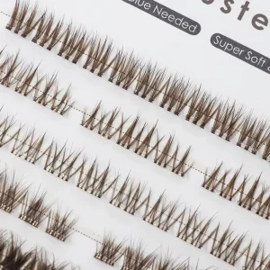 Synthetic Hair Self-Adhesive Reusable False Eyelashes with Invisible Clear Band 3D Effect Custom Logo Option Cruelty-Free