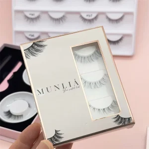 Synthetic Hair Thinnest Band Custom Logo Clear Band Softer Reusable Handmade Vegan Eyelashes