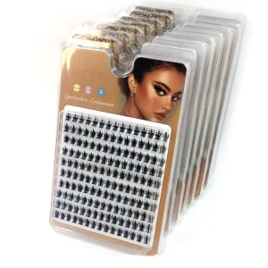 Synthetic Long Individual Cluster Segmented Eyelash Extensions with Winged Style Light & Soft DIY Friendly
