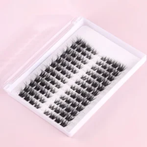 Synthetic Natural Cluster Eyelash Extensions 0.07mm C D Curl Mix 10 16mm Hand Made Individual DIY Lashes