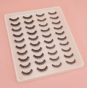 Synthetic Short Strip Reusable Self Adhesive False Eyelashes Lightweight 3D Volume for Lashes OEM Human Hair