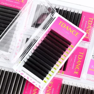 TDANCE Factory Price 0.05MM 0.07MM 0.10MM Curl Professional Yy Lashes 100% PBT False Eyelash Extensions Custom Packaging