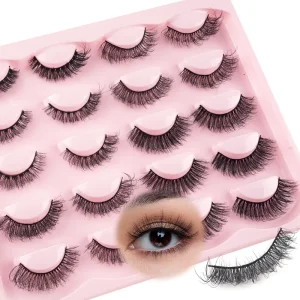 Ten Pairs Lazy Fake Eyelashes Thick Little Devil 8D Three Dimensional Whole Line Style Fried Hair Cos Stage Makeup Eyelashes