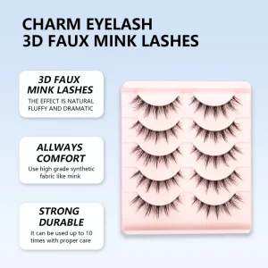Thai Style One Piece False Eyelashes V Shaped Transparent Stem Fairy Comic Book Style