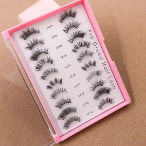 Thamel Handmade Pre Glued Half Lash Self Adhesive Lash Clusters 3D Manga Plant Fiber Cruelty-Free Reusable Invisible Eyelashes