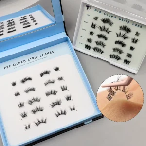 Thamel Handmade Pre Glued Lashes Self Adhesive Plant Fiber 3D Effect Cruelty Free Black Cotton Band