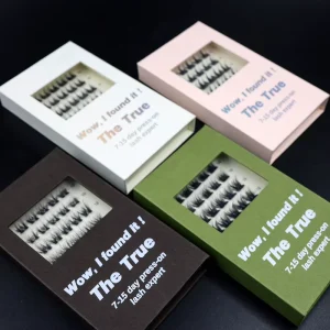 Thamel Press On Lash Cluster Glue Free Invisible Clear Band Self Adhesive Reusable Cruelty Free 3D Effect PBT Material Handmade