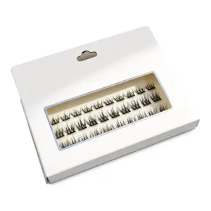 Thamel Self Adhesive Plant Fiber Handmade Eyelash Clusters Press On Lashes Transparent Plastic Band 0.12mm Thickness Full Strip